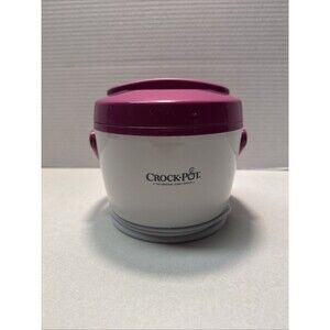 Crock-Pot Mini Lunch Warmer White & Pink 20 oz to go CLEAN